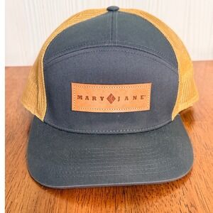 Mary Jane Colorado Trucker Hat Grey Yellow Snapback Leather Patch Cap C58/CTM